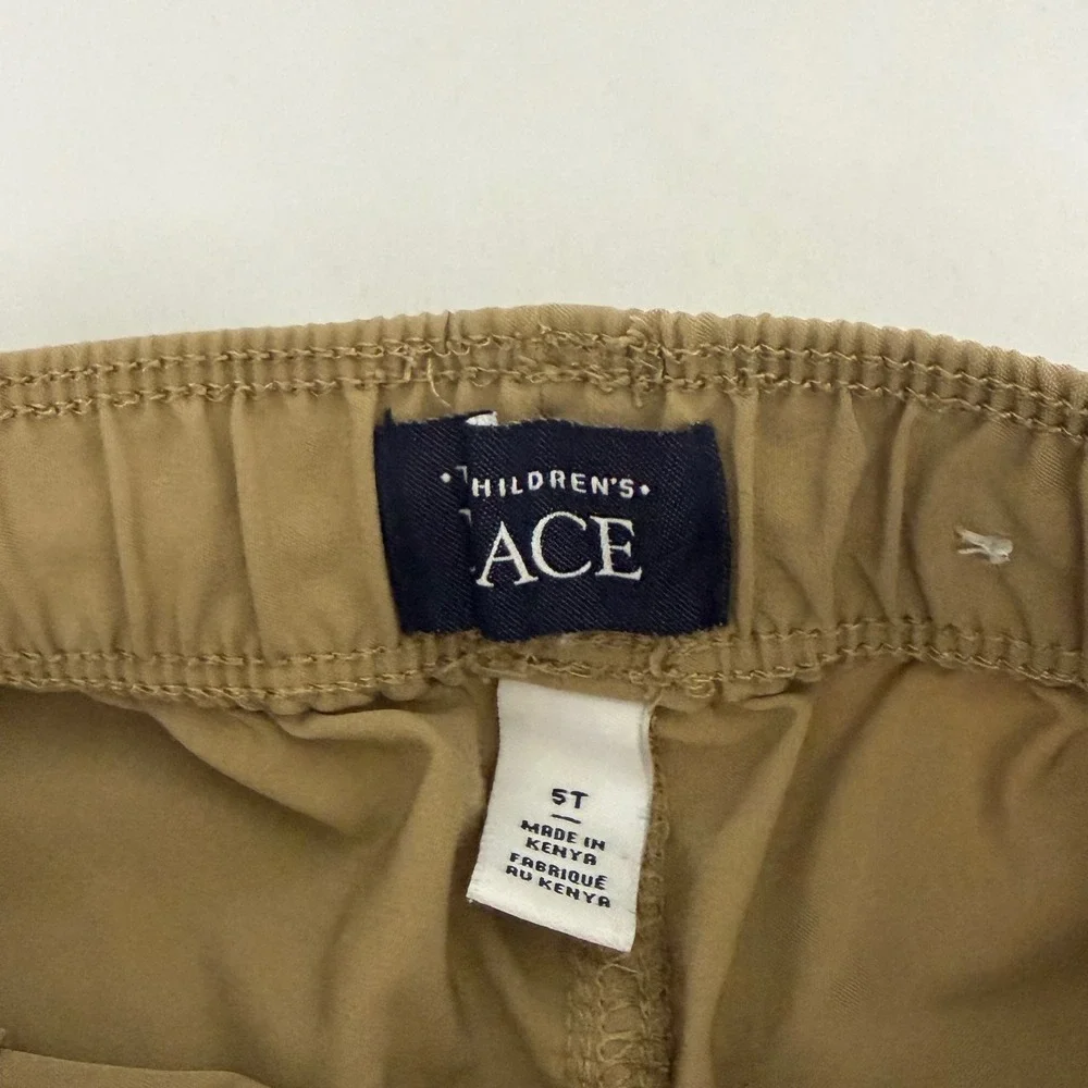 The Childrens Place Boys Khaki Brown Pull On Stretch Shorts 5T Elastic Waist